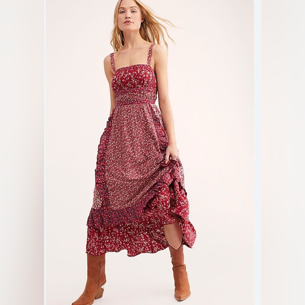 Free People Yesica Floral Midi Dress